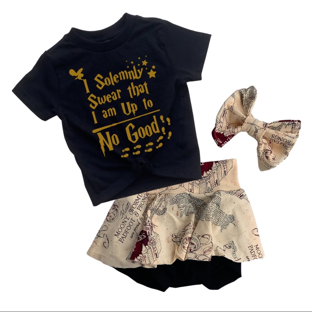 Harry Potter skirted bummies & tee